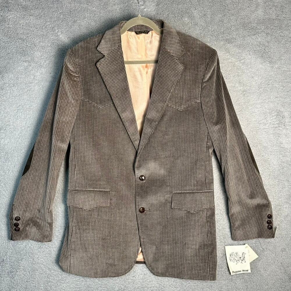 VTG Pagano West NWT Men's 44 Long Western 2-Button Blazer Elbow Patches USA Made